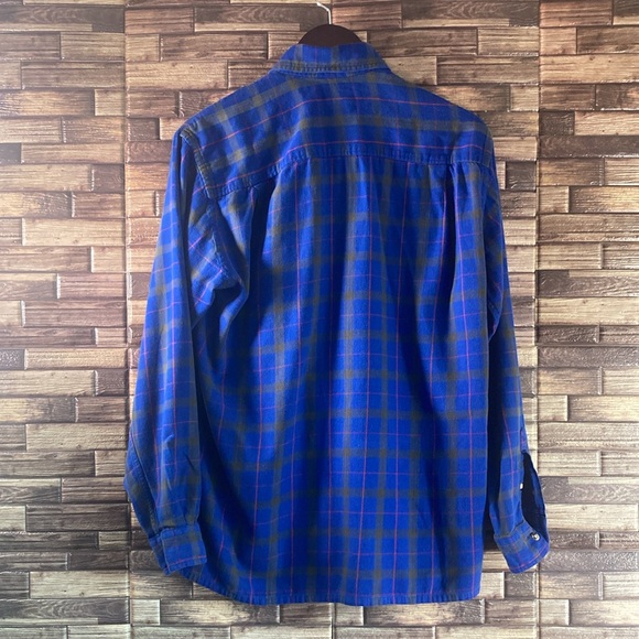 Vintage Mens Medium High Sierra Mervyn’s Blue Plaid Flannel Shirt - Picture 2 of 8